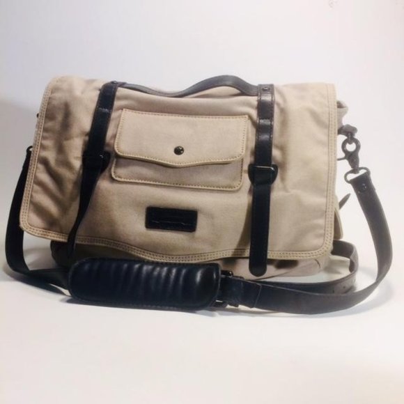 Ben Minkoff Canvas Leather  Crossbody Messenger - Picture 1 of 16